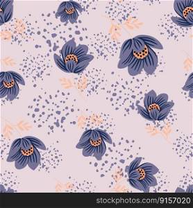 Romantic flower seamless pattern. Elegant floral endless background. Abstract stylized botanical illustration. Simple design for fabric, textile print, wrapping, cover. Vector illustration. Romantic flower seamless pattern. Elegant floral endless background. Abstract stylized botanical illustration.