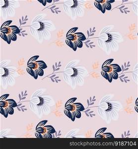 Romantic flower seamless pattern. Elegant floral endless background. Abstract stylized botanical illustration. Simple design for fabric, textile print, wrapping, cover. Vector illustration. Romantic flower seamless pattern. Elegant floral endless background. Abstract stylized botanical illustration.