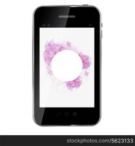 Romantic Flower vector Background on abstract design mobile phone. Vector illustration