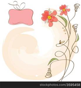 romantic flowers background in vector format