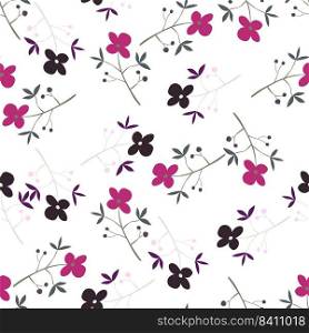 Romantic hand drawn flower seamless pattern. Simple abstract floral wallpaper. Doodle plants endless background. Design for fabric, textile print, wrapping paper, cover. Vector illustration. Romantic hand drawn flower seamless pattern. Simple abstract floral wallpaper. Doodle plants endless background.