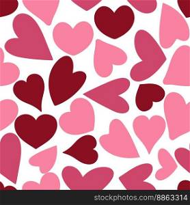 Romantic hearts seamless pattern. Valentine background with hearts. Love print for textile, paper, packaging, wallpaper and design. Digital paper. Flat, vector. Romantic hearts seamless pattern