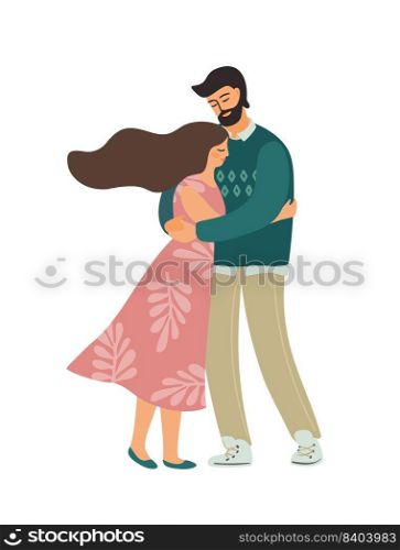 Romantic illustration with man and woman. Love, love story, relationship. Vector design concept for Valentines Day and other use.. Romantic illustration with man and woman. Love, love story, relationship. Vector design concept for Valentines Day and other.