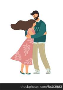 Romantic illustration with man and woman. Love, love story, relationship. Vector design concept for Valentines Day and other use.. Romantic illustration with man and woman. Love, love story, relationship. Vector design concept for Valentines Day and other.