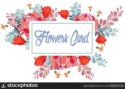 Romantic invitation. Wedding, marriage, bridal, birthday, Valentine's day. Colorful blooming branches background. Isolated