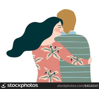 Romantic isolated illustration with man and woman. Love, love story, relationship. Vector design concept for Valentines Day and other use.. Romantic isolated illustration with man and woman. Love, love story, relationship. Vector design concept for Valentines Day and other