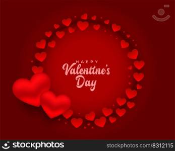 romantic red happy valentines day card design