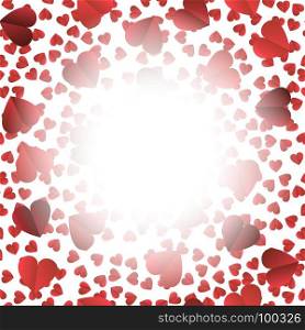 Romantic Red Heart Seamless Pattern on White Background. Romantic Red Heart Seamless Pattern