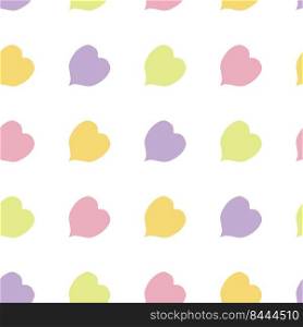 Romantic retro seamless pattern with hearts in 1960 style. Vintage print for T-shirt, paper, fabric and textile. Hand drawn vector illustration for decor and design.