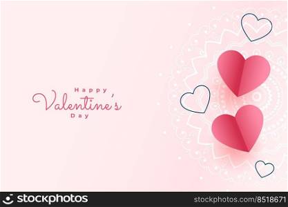 romantic valentines day paper hearts background