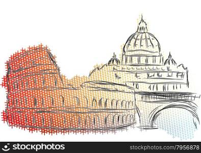 rome. abstract skyline isolated on a white background