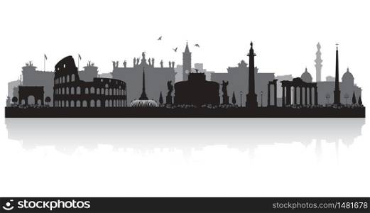 Rome Italy city skyline vector silhouette illustration