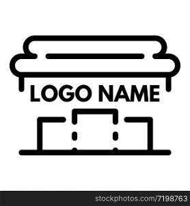Rome pillar logo. Outline rome pillar vector logo for web design isolated on white background. Rome pillar logo, outline style