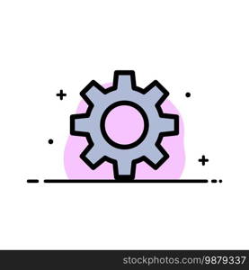 Romzicon, Setting, Gear  Business Flat Line Filled Icon Vector Banner Template