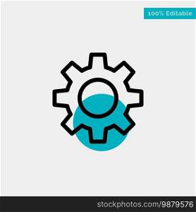 Romzicon, Setting, Gear turquoise highlight circle point Vector icon