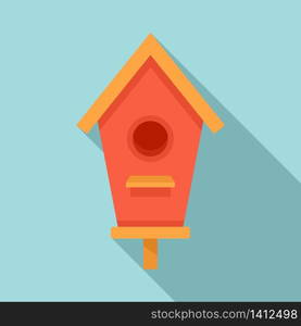 Roof bird house icon. Flat illustration of roof bird house vector icon for web design. Roof bird house icon, flat style