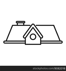Roof icon outline vector. House repair. Roofer steel. Roof icon outline vector. House repair