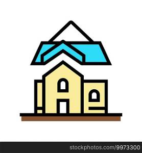 roof installation color icon vector. roof installation sign. isolated symbol illustration. roof installation color icon vector illustration
