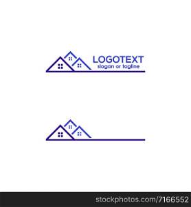 Roof logo design. Property logo template. Architect logo template. Architecture, construction or house developing consultant office.