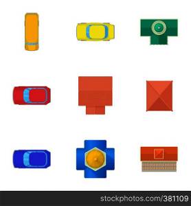 Roof of cars icons set. Cartoon illustration of 9 roof of cars vector icons for web. Roof of cars icons set, cartoon style