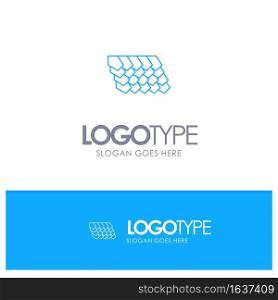 Roof, Tile, Top, Construction Blue outLine Logo with place for tagline