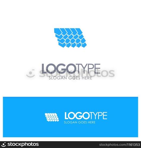 Roof, Tile, Top, Construction Blue Solid Logo with place for tagline