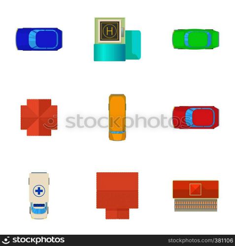 Roof transport icons set. Cartoon illustration of 9 roof transport vector icons for web. Roof transport icons set, cartoon style