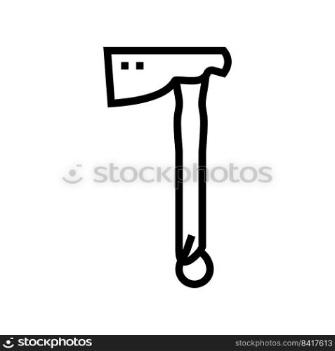 roofing axe weapon line icon vector. roofing axe weapon sign. isolated contour symbol black illustration. roofing axe weapon line icon vector illustration