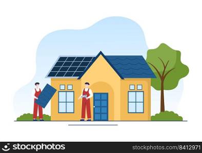 Roofing Construction Workers Template Hand Drawn Cartoon Flat Illustration with Housetop Renovation, Fixing Rooftop Tile House and Roof Reconstruction