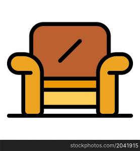 Room armchair icon. Outline room armchair vector icon color flat isolated. Room armchair icon color outline vector