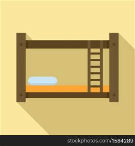 Room bunk bed icon. Flat illustration of room bunk bed vector icon for web design. Room bunk bed icon, flat style