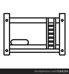 Room bunk bed icon. Outline room bunk bed vector icon for web design isolated on white background. Room bunk bed icon, outline style