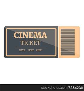 Room cinema ticket icon cartoon vector. Movie theater. Paper event. Room cinema ticket icon cartoon vector. Movie theater