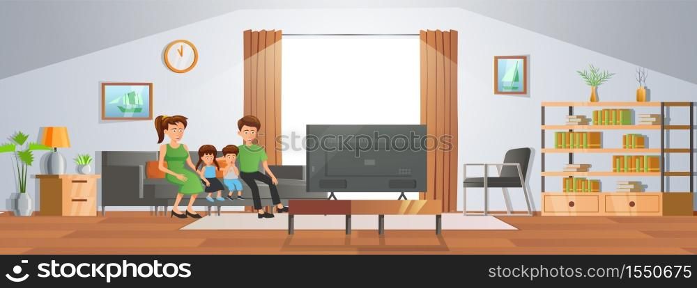 room decoration of living room with gradient design,vector illustration