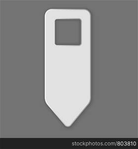 Room door tag icon. Realistic illustration of room door tag vector icon for web design. Room door tag icon, realistic style