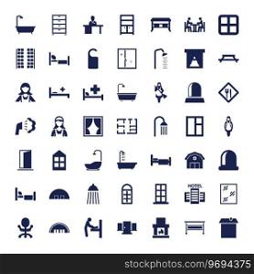 Room icons Royalty Free Vector Image