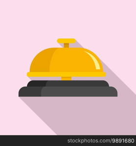 Room service bell icon. Flat illustration of room service bell vector icon for web design. Room service bell icon, flat style
