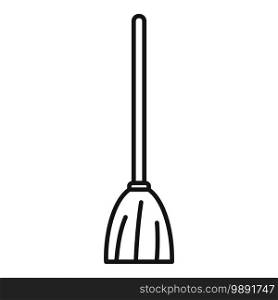 Room service broom icon. Outline room service broom vector icon for web design isolated on white background. Room service broom icon, outline style