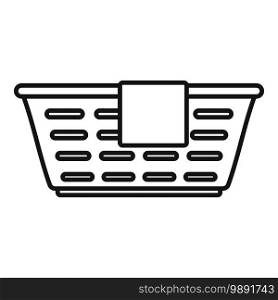 Room service clothes basket icon. Outline room service clothes basket vector icon for web design isolated on white background. Room service clothes basket icon, outline style