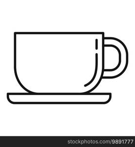 Room service coffee cup icon. Outline room service coffee cup vector icon for web design isolated on white background. Room service coffee cup icon, outline style