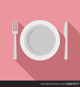 Room service dishes icon. Flat illustration of room service dishes vector icon for web design. Room service dishes icon, flat style