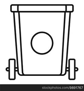 Room service garbage cart icon. Outline room service garbage cart vector icon for web design isolated on white background. Room service garbage cart icon, outline style