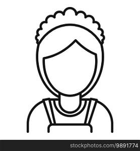 Room service maid woman icon. Outline room service maid woman vector icon for web design isolated on white background. Room service maid woman icon, outline style