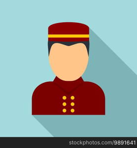 Room service man icon. Flat illustration of room service man vector icon for web design. Room service man icon, flat style