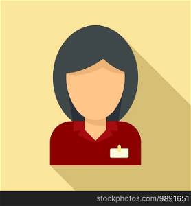Room service reception girl icon. Flat illustration of room service reception girl vector icon for web design. Room service reception girl icon, flat style