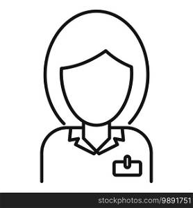 Room service reception girl icon. Outline room service reception girl vector icon for web design isolated on white background. Room service reception girl icon, outline style
