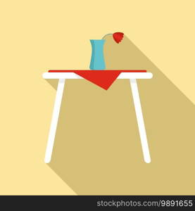 Room service romantic table icon. Flat illustration of room service romantic table vector icon for web design. Room service romantic table icon, flat style