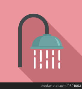 Room service shower icon. Flat illustration of room service shower vector icon for web design. Room service shower icon, flat style