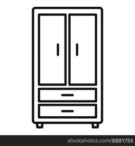 Room service wardrobe icon. Outline room service wardrobe vector icon for web design isolated on white background. Room service wardrobe icon, outline style