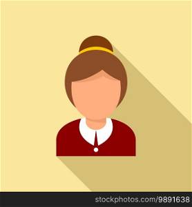 Room service woman icon. Flat illustration of room service woman vector icon for web design. Room service woman icon, flat style